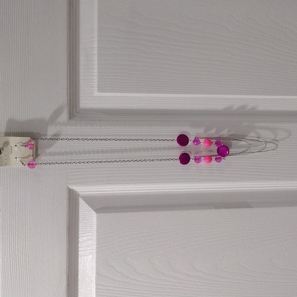 Women's Silver Tone Layered Colorful Beaded Necklace w/ Matching Earrings, 32-in - Picture 5 of 6